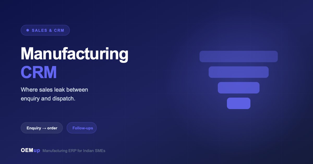 Manufacturing CRM for Indian factories