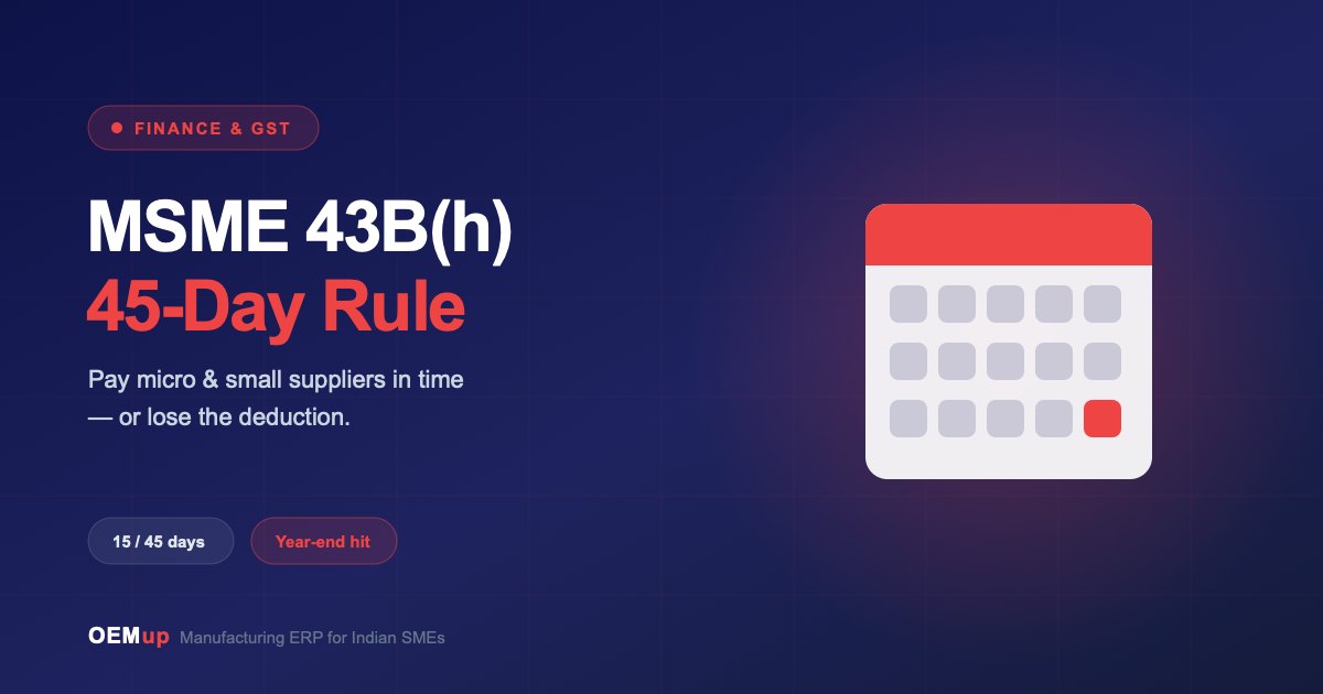 MSME Section 43B(h) 45-day payment rule