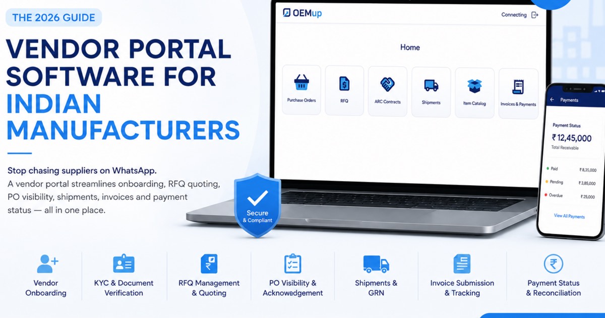 Vendor portal software for Indian manufacturers - supplier self-service for RFQs, purchase orders and invoices